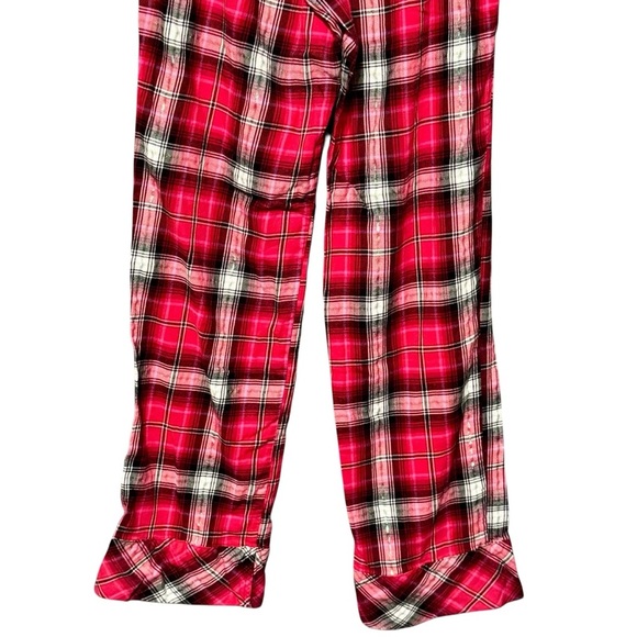 Victoria’s Secret Pink Red Flannel Plaid Long Sleeve Pajama Pants Set size XS - Picture 12 of 15